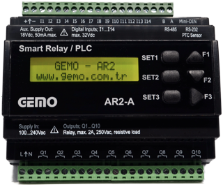 Gemo AR2-A-230VAC-12D2A Ray Tipi Ladder Logic İle Programlanabilir Akıllı Röle/PLC