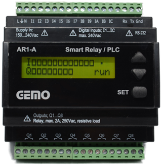 Gemo AR1-A-24VDC Ray Tipi Ladder Logic İle Programlanabilir Akıllı Röle/PLC