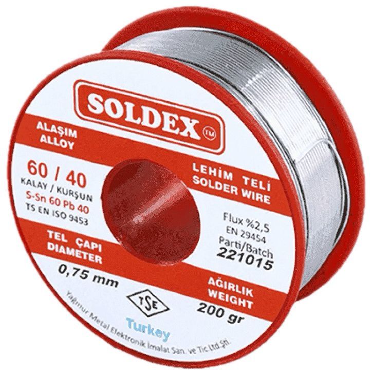 Soldex SN60 PB40 0,75mm 200Gr Kurşunlu Lehim Teli