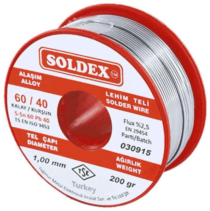 Soldex SN60 PB40 1mm 200Gr Kurşunlu Lehim Teli