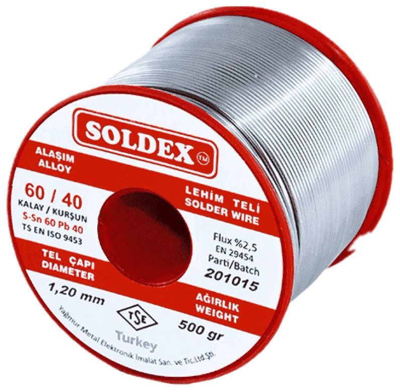 Soldex SN60 PB40 1,2mm 500Gr Kurşunlu Lehim Teli