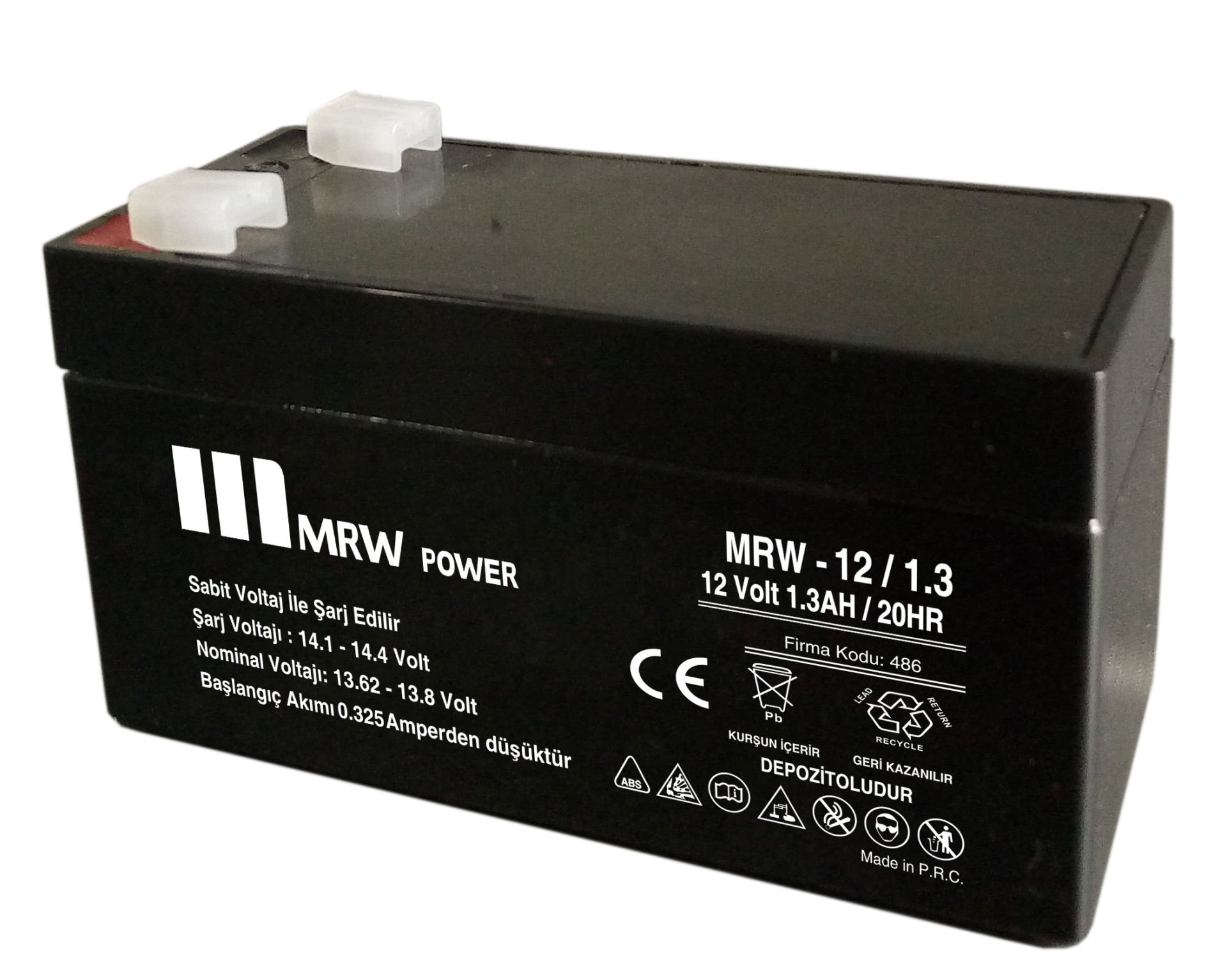 Mervesan MRW-12/1.3 12V 1.3Ah Kuru Tip Akü