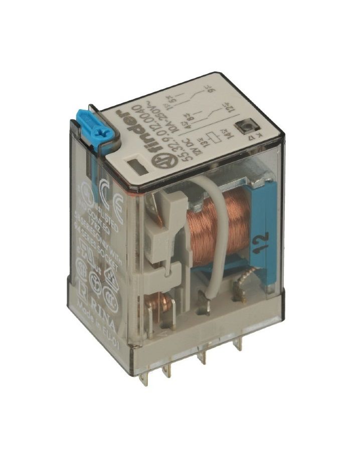 Finder 55.32.9.012.0040 12VDC 10A Çift Kontak Röle