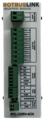 Rotbuslink  RTL-CDRV-4CH 4 Kanal RS485 (Modbus-RTU) AC Bobin Sürücü ve Genişleme Modülü