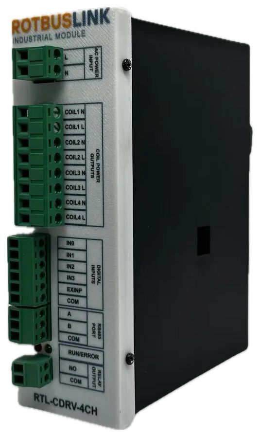 Rotbuslink RTL-CDRV-4CH 4 Kanal RS485 (Modbus-RTU) AC Bobin Sürücü Genişleme Modülü