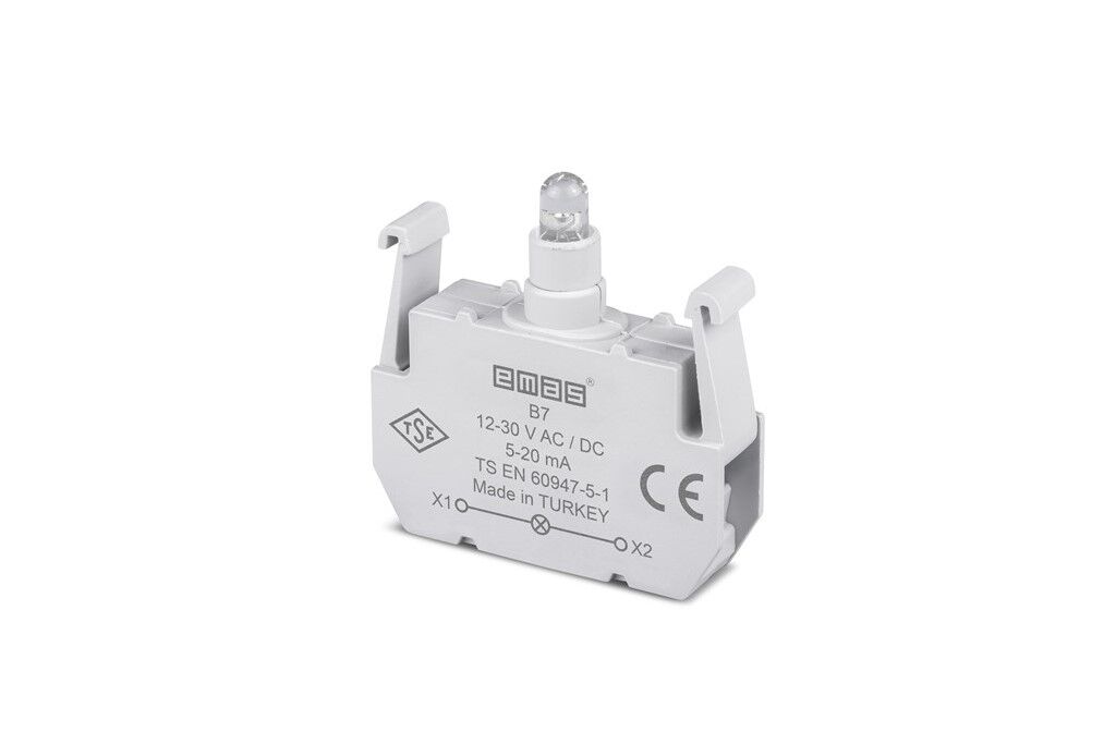 Emas B7 Ledli Sinyal Blok 12-30VAC/DC Mavi