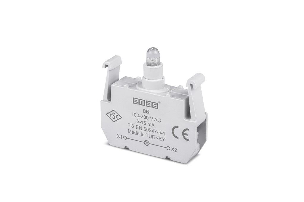 Emas BB Ledli Sinyal Blok 100-230VAC Beyaz