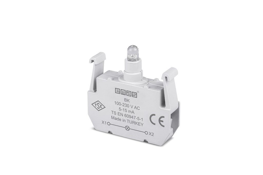 Emas BK Ledli Sinyal Blok 100-230VAC Kırmızı