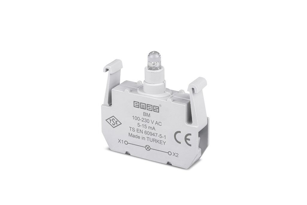 Emas BM Ledli Sinyal Blok 100-230VAC Mavi