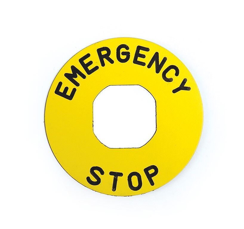 Emas BET90P 90 mm Acil Stop Etiketi Plastik(Emergency Stop)
