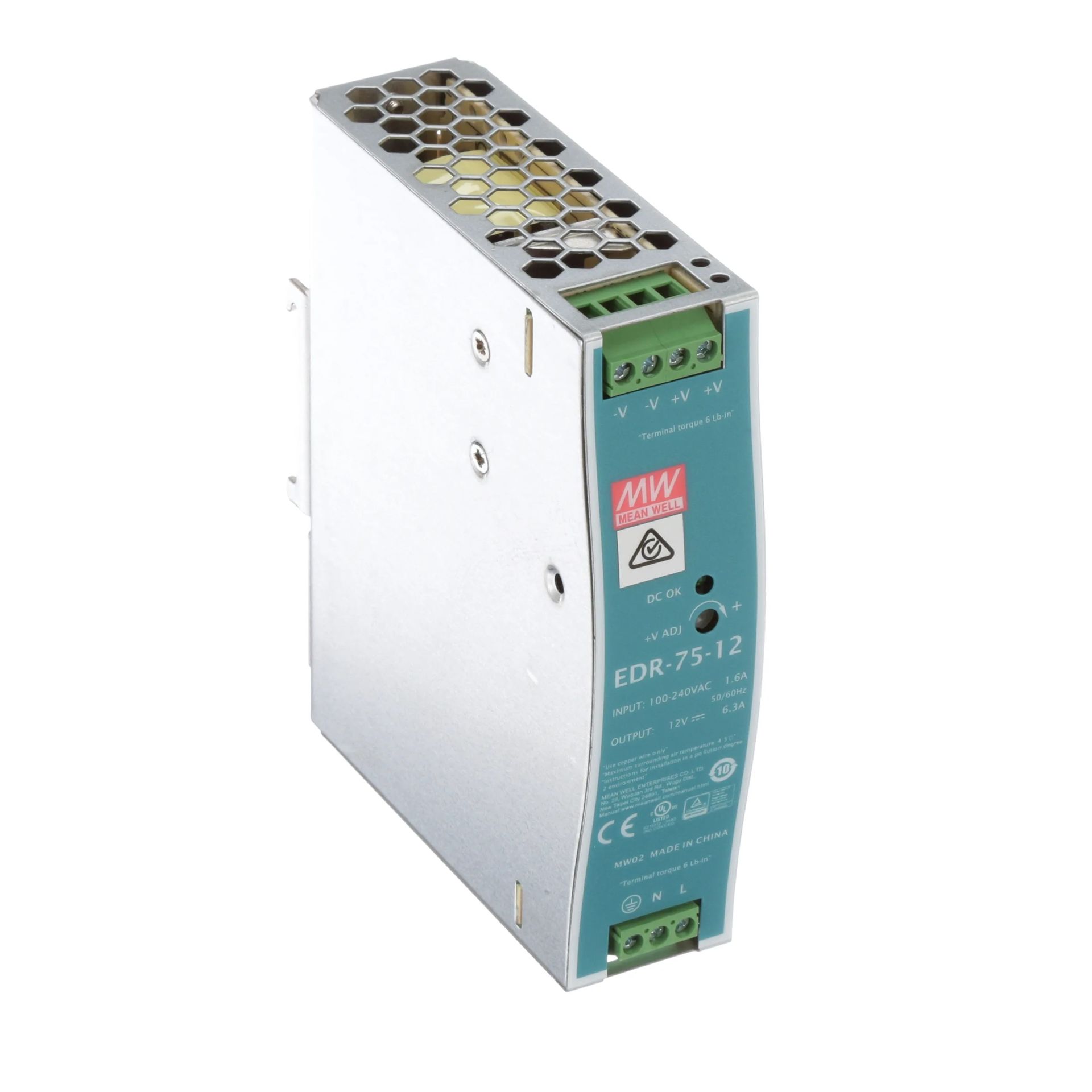 Mean Well EDR-75-12 12VDC 6,3A Ray Tipi Güç Kaynağı