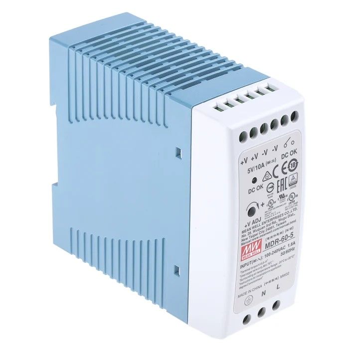 Mean Well MDR-60-5 5VDC 10A Ray Tipi Güç Kaynağı