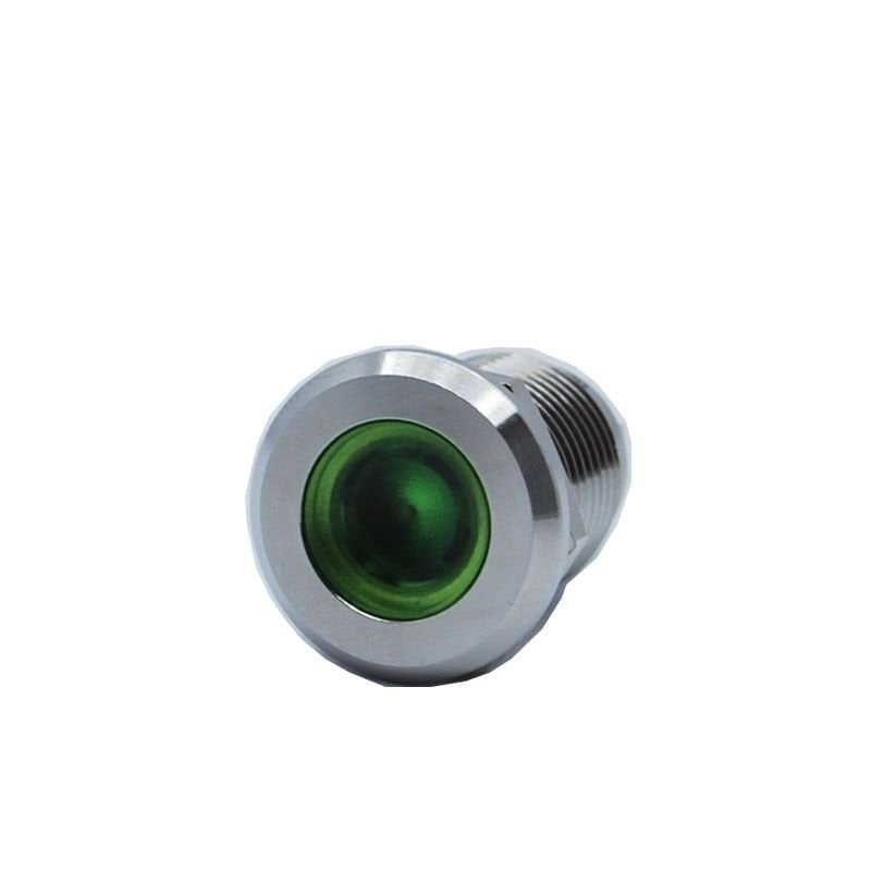 Butto J12-170P-GA2 IP67 12mm Yassı Kafa Metal Led Sinyal Lambası 220VAC Yeşil
