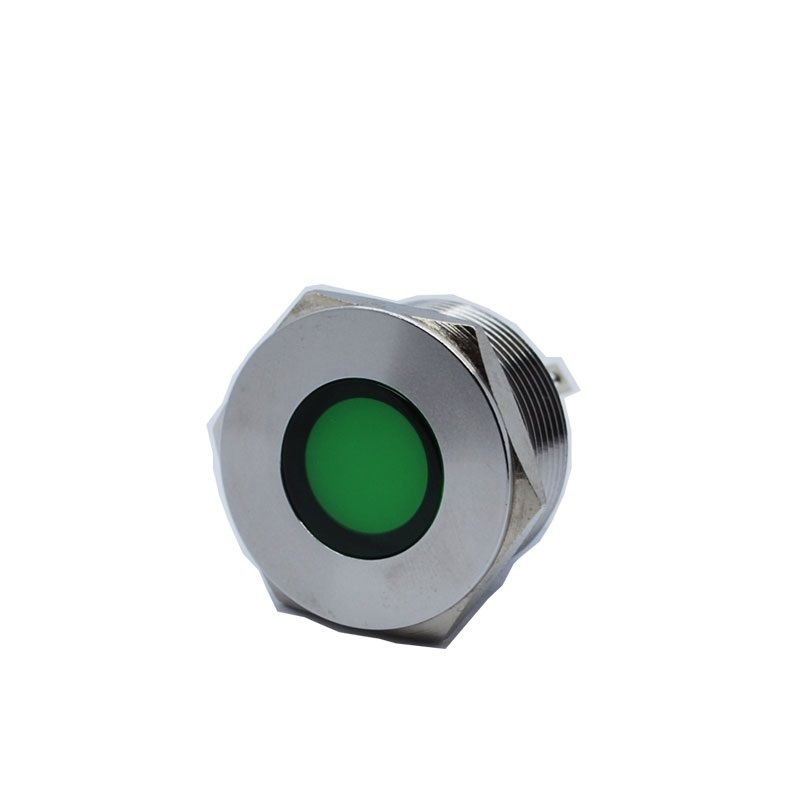 Butto J22-170P-GA2 IP67 22mm Yassı Kafa Metal Led Sinyal Lambası 220VAC Yeşil