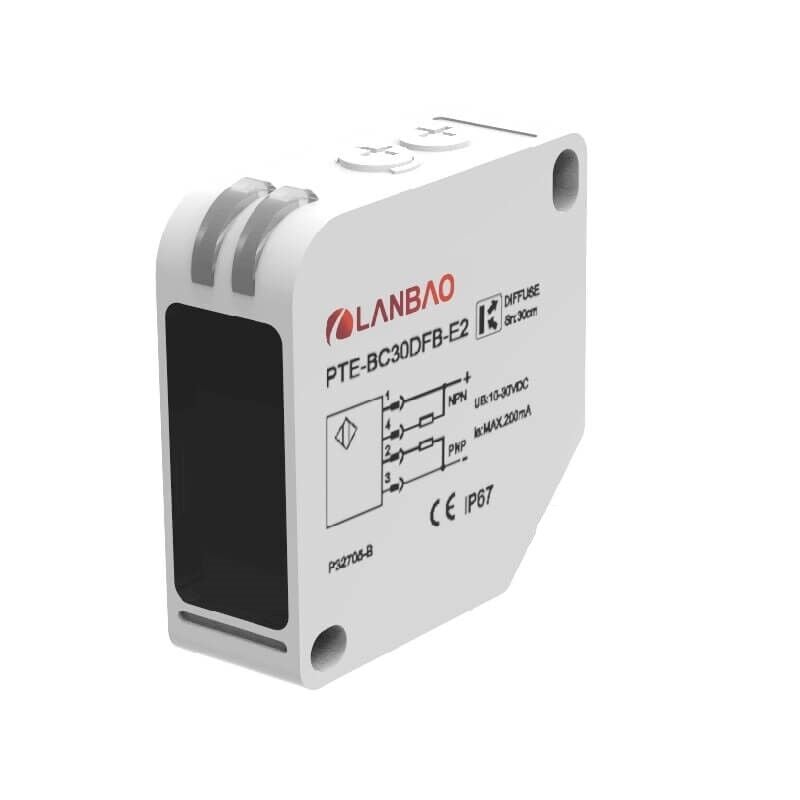 Lanbao PTET-TM60D-E2 Karşılıklı 60M Algılama Konnektörlü Fotoelektrik Sensör Işık Kaynağı