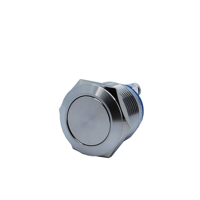 Butto EJ19-211A IP67 19mm Düz Kafa Metal Yaylı Buton Işıksız Nikel