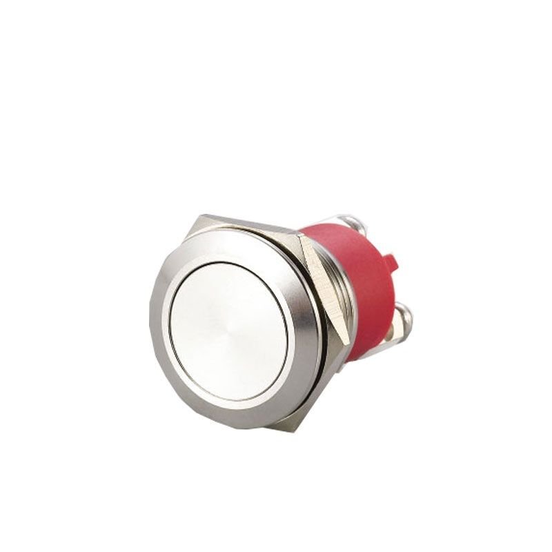 Butto EJ19-H-211A IP68 19mm Düz Kafa Metal Yaylı Buton Işıksız Nikel