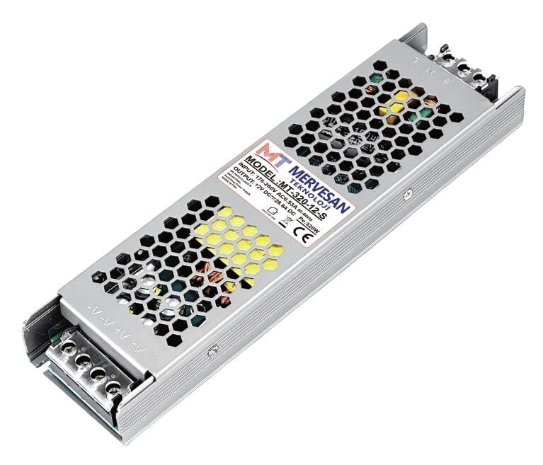 Mervesan MT-320-24-S 24VDC 13,25A Slim Metal Kasa Güç Kaynağı