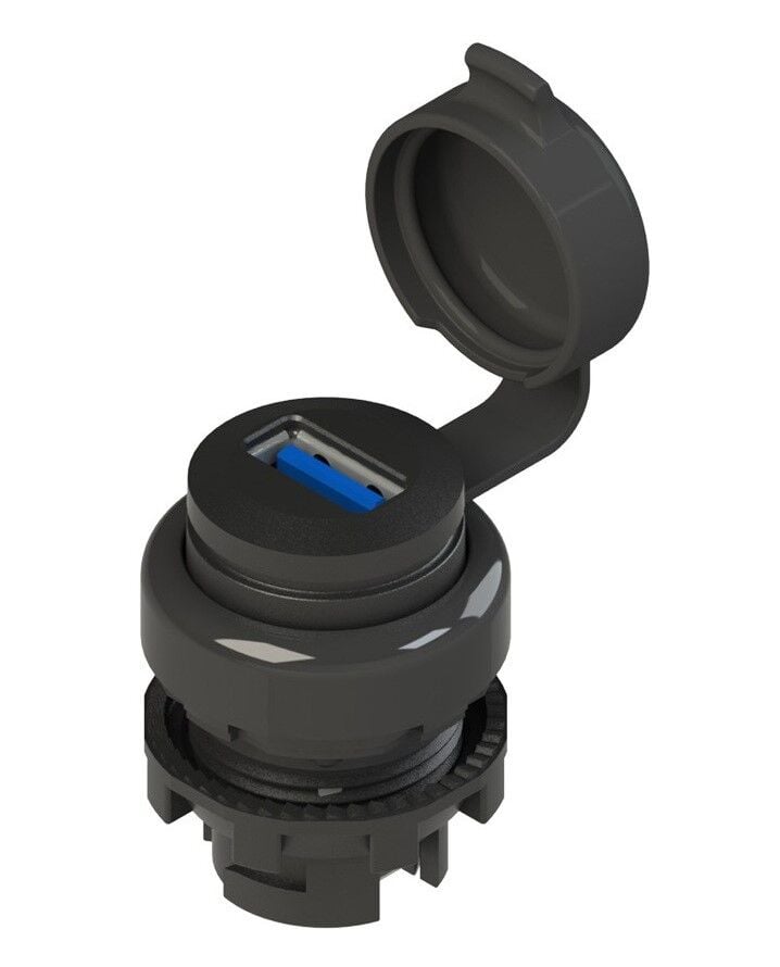 Pizzato E2 1USB1AAK 22mm Pano Tipi Plastik USB Konnektör