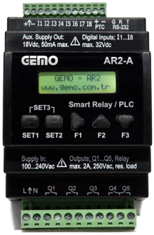 Gemo AR2-A-230VAC-8D Ray Tipi Ladder Logic İle Programlanabilir Akıllı Röle/PLC
