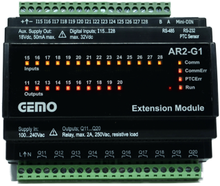 Gemo AR2-G1-24VDC-14D-TR Ray Tipi AR2 İçin Genişleme Modülü
