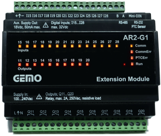 Gemo AR2-G1-230VAC-14D Ray Tipi AR2 İçin Genişleme Modülü