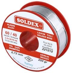 Soldex SN60 PB40 0,75mm 200Gr Kurşunlu Lehim Teli