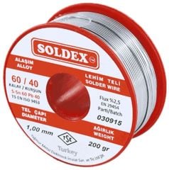 Soldex SN60 PB40 1mm 200Gr Kurşunlu Lehim Teli