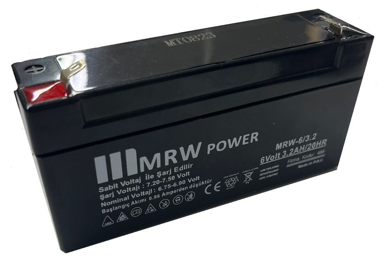 Mervesan MRW-6/3.2 6V 3.2Ah Kuru Tip Akü