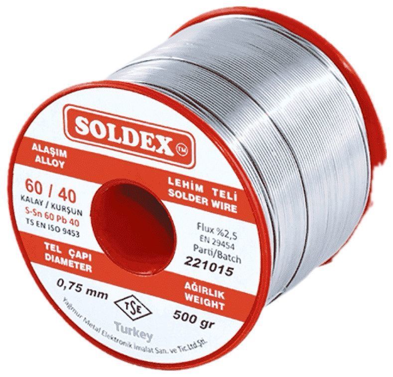 Soldex SN60 PB40 0,75mm 500Gr Kurşunlu Lehim Teli