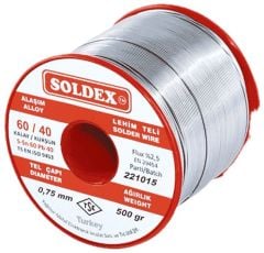 Soldex SN60 PB40 0,75mm 500Gr Kurşunlu Lehim Teli