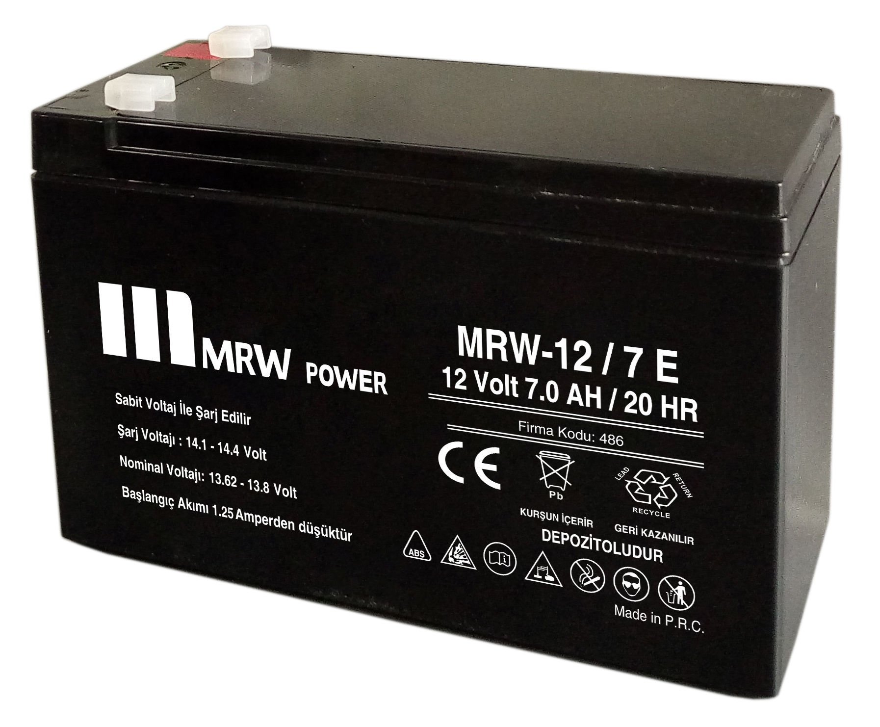 Mervesan MRW-12/7 12V 7Ah Kuru Tip Akü