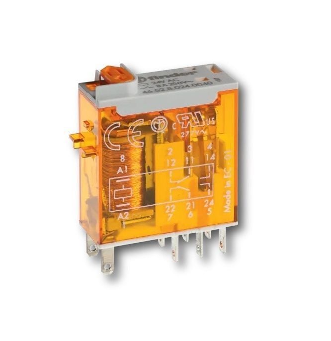 Finder 46.52.8.048.0040 48VAC 8A Çift Kontak Röle