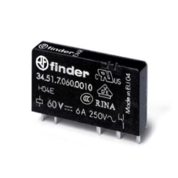 Finder 34.51.7.060.0010 60VDC 6A Slim Röle