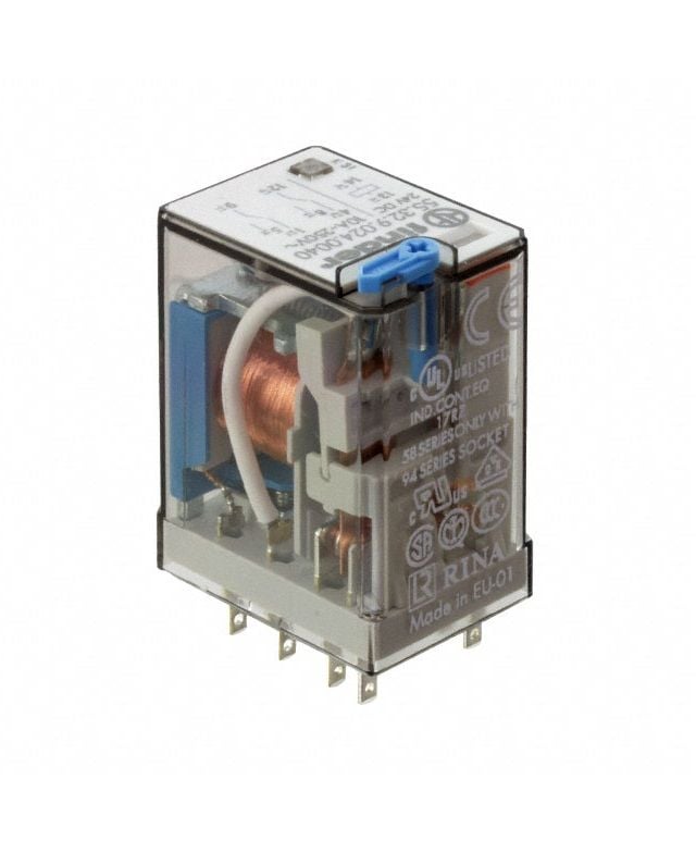 Finder 55.32.9.024.0040 24VDC 10A Çift Kontak Röle