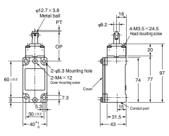 CNTD C4B-4171N Dar Gövde Doğrusal Makaralı Pimli Limit Switch