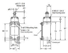 CNTD C4B-4172N Dar Gövde Doğrusal Ters Makaralı Pimli Limit Switch