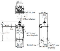 CNTD C4N-4131 IP67 Dar Gövde Doğrusal Pimli Limit Switch