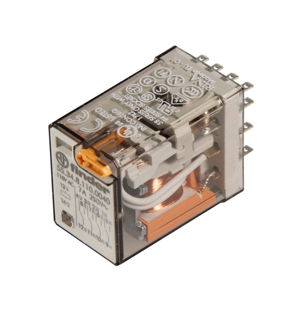 Finder 55.34.8.110.0040 110VAC 7A Dört Kontak Röle