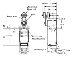 CNTD C4N-4120 IP67 Dar Gövde Açılsal Kol Makaralı Limit Switch