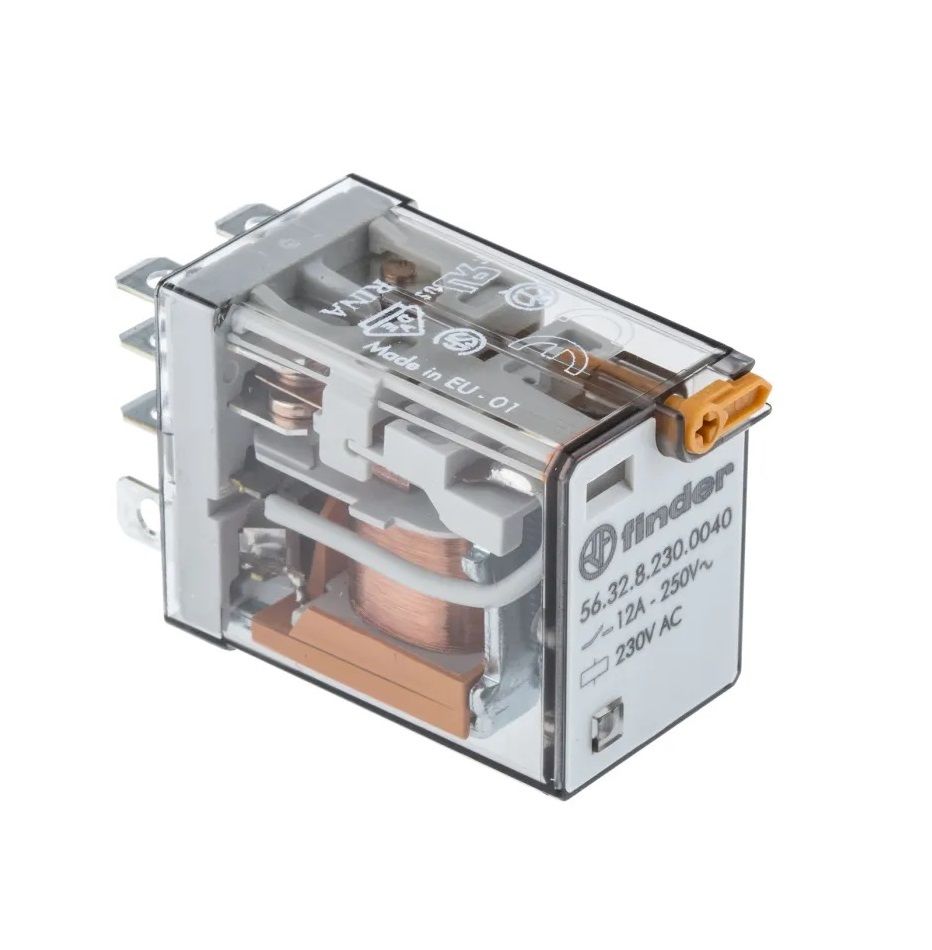 Finder 56.32.8.230.0040 220VAC 12A Çift Kontak Röle