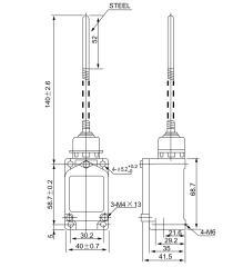 CNTD CWLNJ-30 Geniş Gövde Spiral Telli Metal Çubuklu Limit Switch