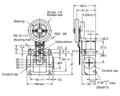 CNTD C4N-812H IP67 Geniş Gövde Açısal Kol Ayarlı Kauçuk Makaralı Limit Switch
