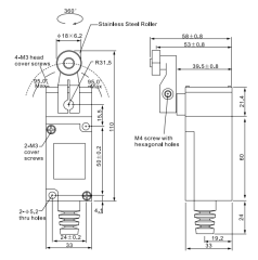 CNTD CHL-5000 Dar Gövde Açısal Kol Metal Makaralı Limit Switch