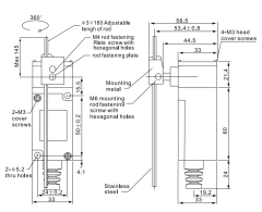 CNTD CHL-5050 Dar Gövde Açısal Kol Ayarlı Çubuklu Limit Switch