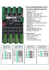 Rotbuslink RTL-DIO-16CH 16 Kanal RS485 (Modbus-RTU) Genişleme Modülü