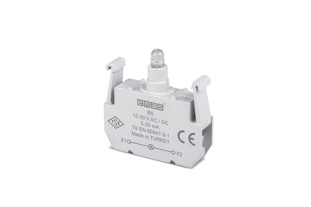 Emas B5 Ledli Sinyal Blok 12-30VAC/DC Beyaz