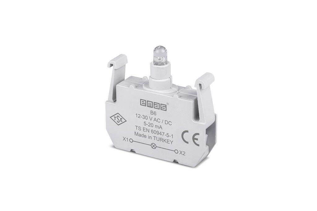 Emas B6 Ledli Sinyal Blok 12-30VAC/DC Kırmızı