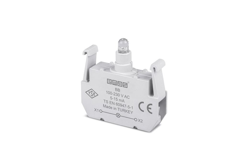 Emas BB Ledli Sinyal Blok 100-230VAC Beyaz