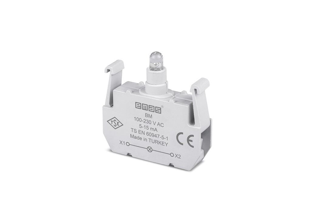Emas BM Ledli Sinyal Blok 100-230VAC Mavi